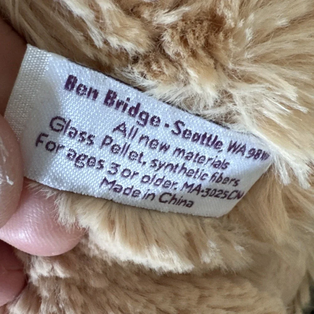 Benny Bear Ben Bridge XXVIII Stuffed Plush Tan Jewelry Zipper Mittens 2014 Small